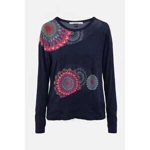 Desigual size X-Small Navy Long Sleeve Blouse sweater  Designed in Ibiza, Spain